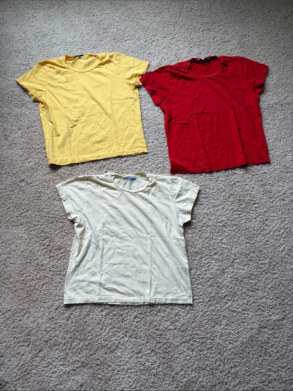 Women’s Crewneck Jersey Tee - Red, Yellow, Cream
